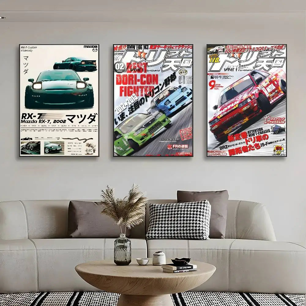 Vintage Japanese Racing Cars Magazine Poster –… | Threadline