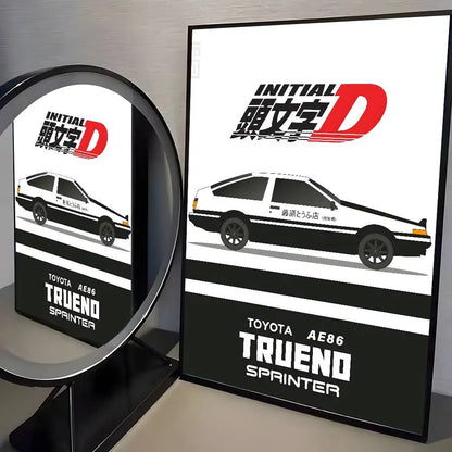 Initial D AE86 Canvas Posters