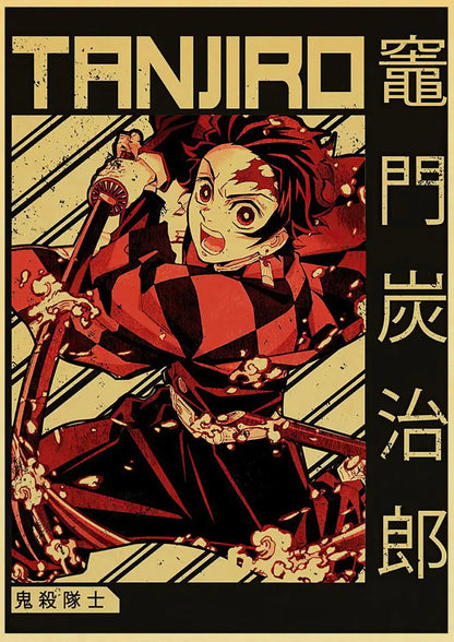 Demon Slayer Retro Posters