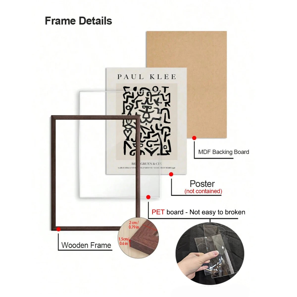 Vintage Wooden Wall Frame for Home, Kitchen, or Café Decor