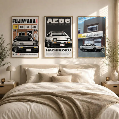 Retro AE86 Racing Posters