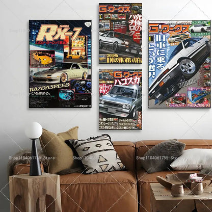 Vintage Japanese Racing Car Posters