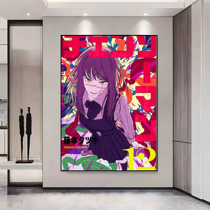 Chainsaw Man Poster Vintage Anime Wall Art v2