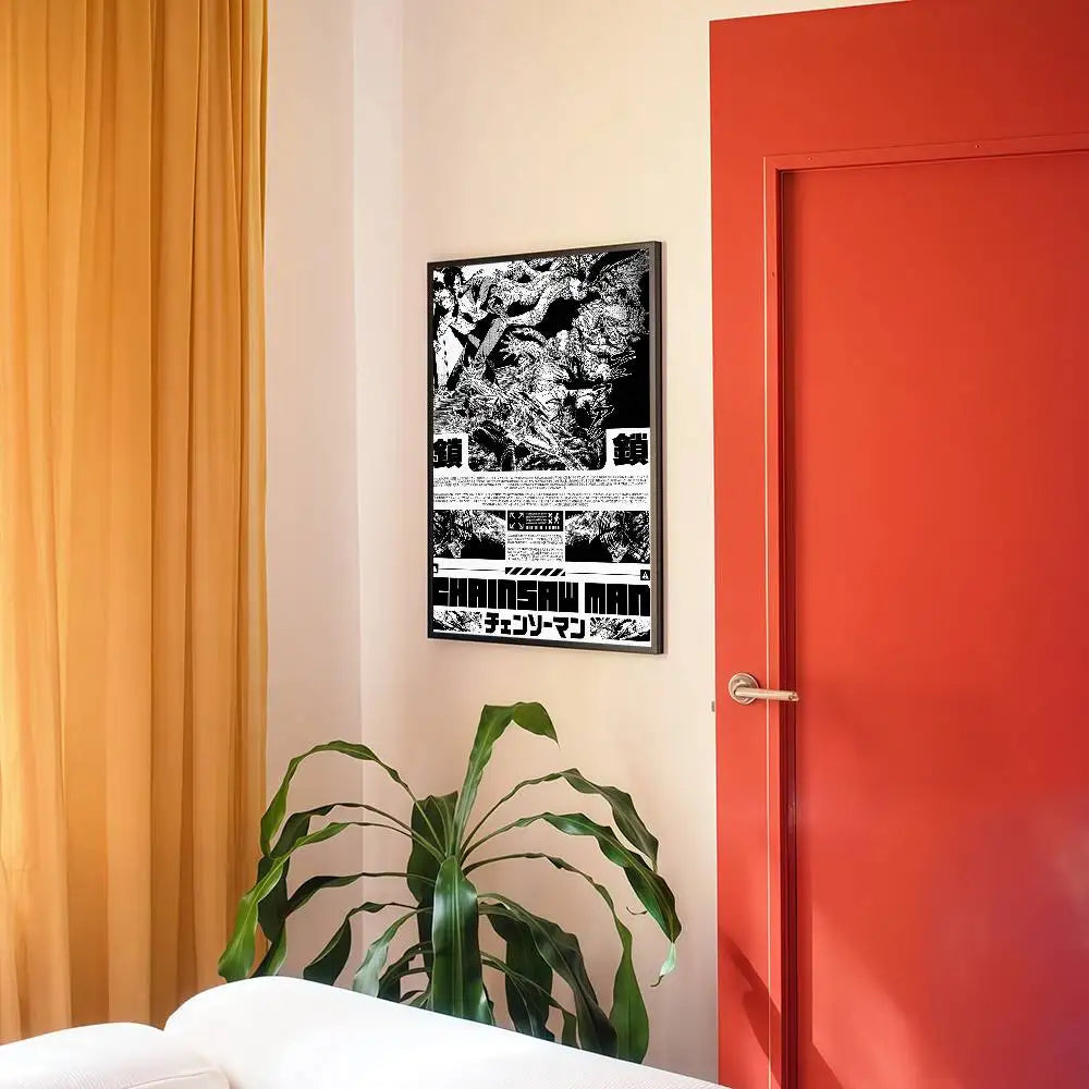 Chainsaw Man Poster Vintage Anime Wall Art v3