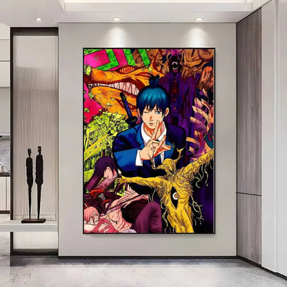 Chainsaw Man Poster Vintage Anime Wall Art v2
