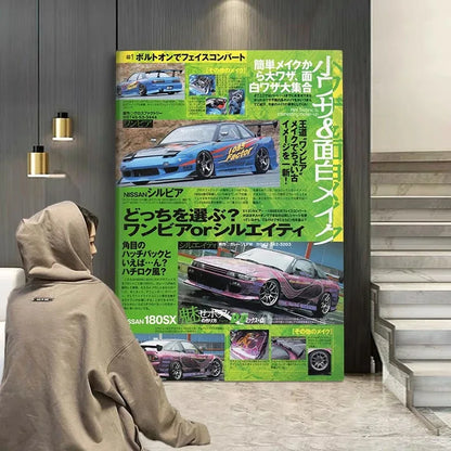 Japanese Cars JDM Racing Magazine Cover Poster V3