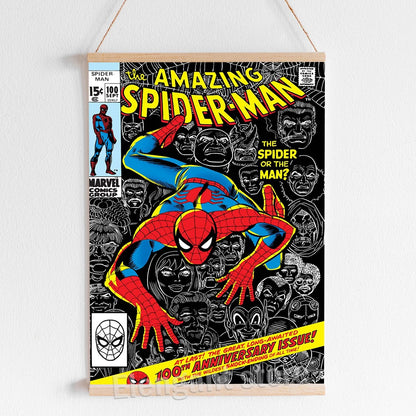 Vintage 100th 200th 300th Edition Spider-Man Comic Cover Posters