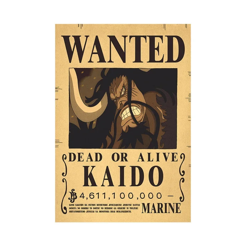 One Piece Anime Bounty Wanted Posters Room Decor