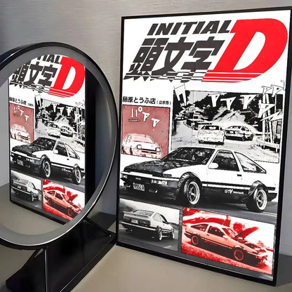 Initial D AE86 Canvas Posters