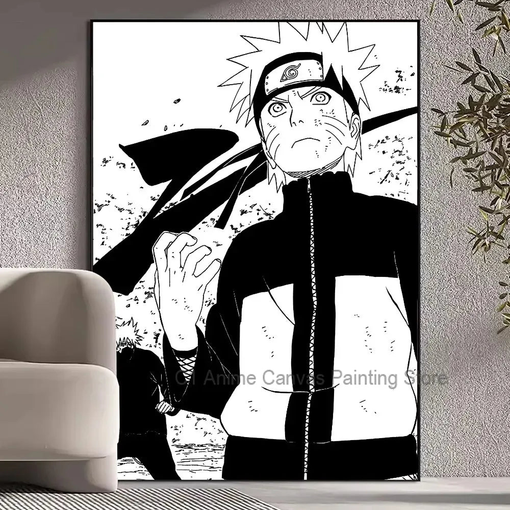 Black and White Naruto Canvas Posters