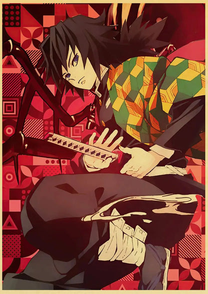 Demon Slayer Retro Posters