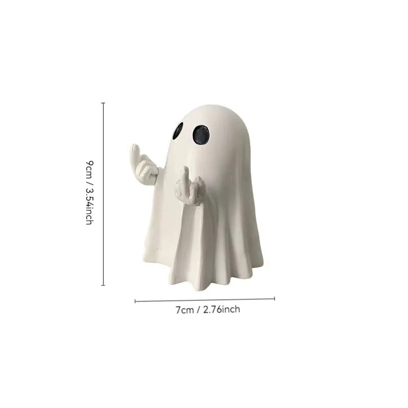 Resin Ghost Figurines – Spooky Halloween Desk & Shelf Décor