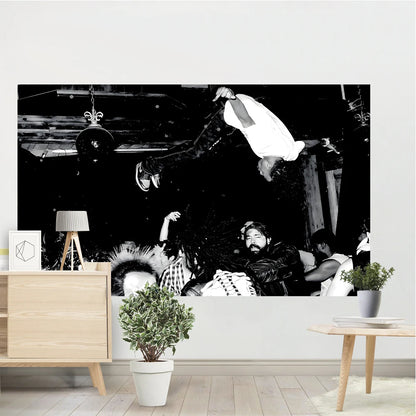 Playboi Carti Concert Dive Tapestry - Black and White