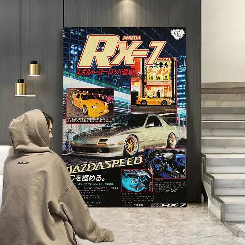 Japanese Cars JDM Racing Magazine Cover Poster V3