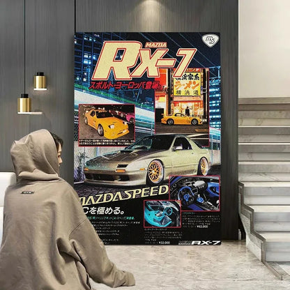 Japanese Cars JDM Racing Magazine Cover Poster V3