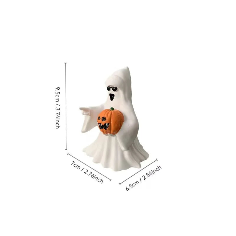 Resin Ghost Figurines – Spooky Halloween Desk & Shelf Décor
