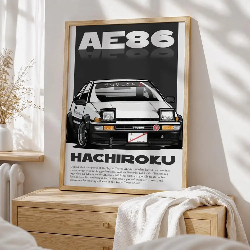 Retro AE86 Racing Posters