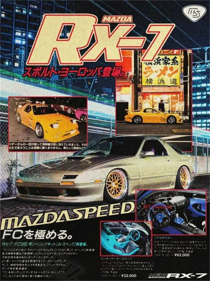 Retro Japanese Cars GTR JDM Racing Magazine Cover Posters
