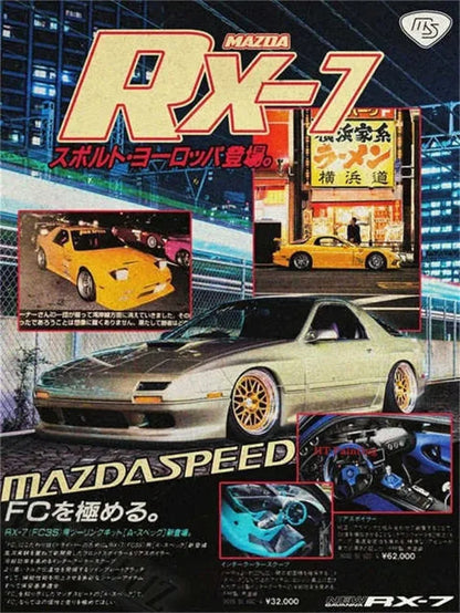 Retro Japanese Cars GTR JDM Racing Magazine Cover Posters