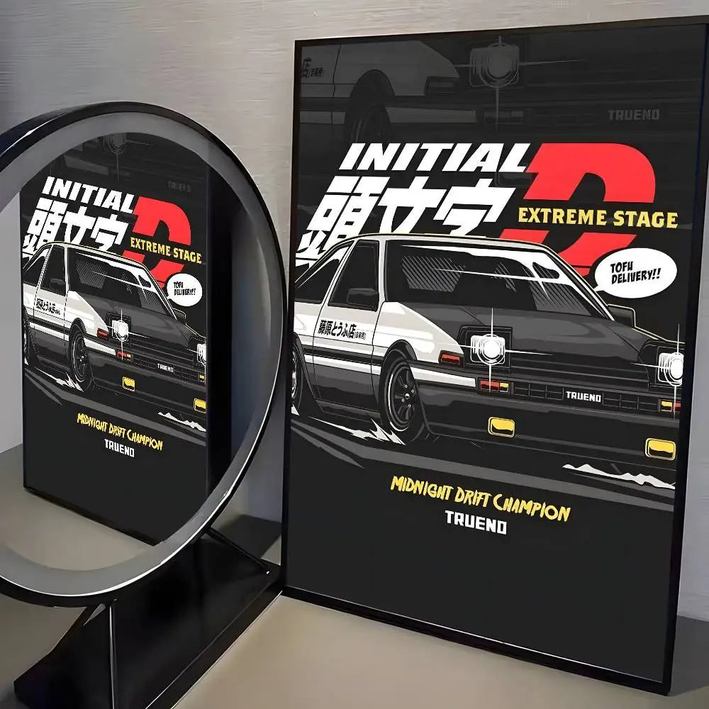 Initial D AE86 Canvas Posters