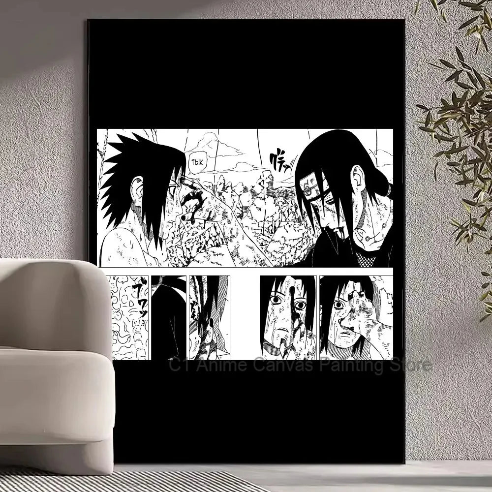 Black and White Naruto Canvas Posters
