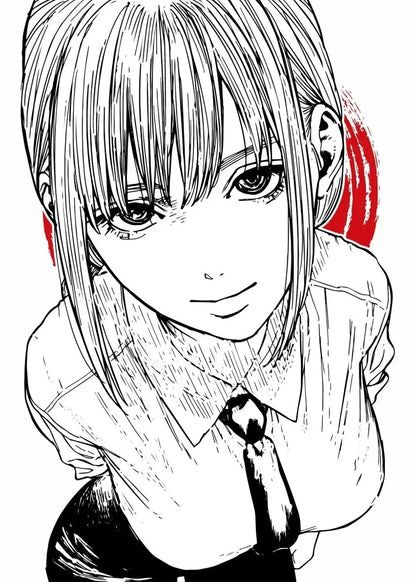 Makima Chainsaw Man Retro Canvas Poster