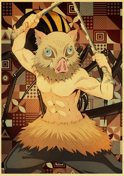 Demon Slayer Retro Posters