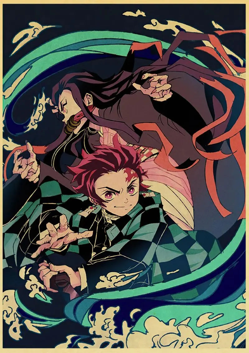 Demon Slayer Retro Posters