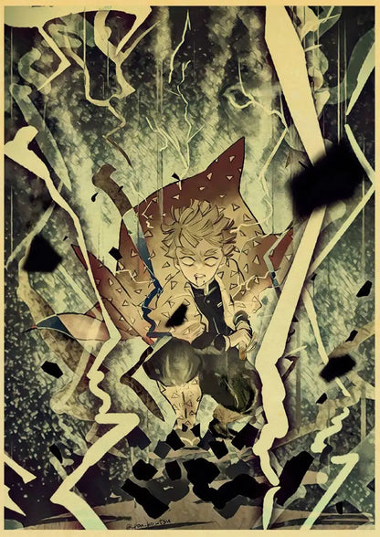 Demon Slayer Retro Posters