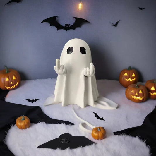 Resin Ghost Figurines – Spooky Halloween Desk & Shelf Décor