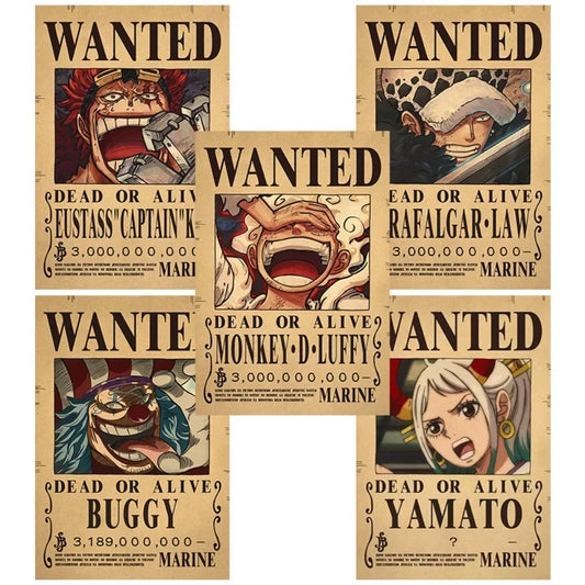 One Piece Anime Bounty Wanted Posters Room Decor