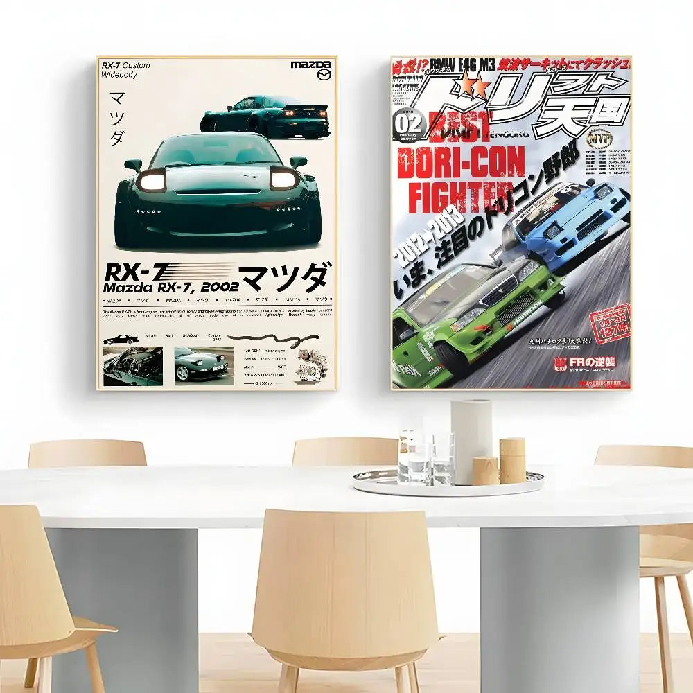 Vintage Japanese Racing Magazine Posters