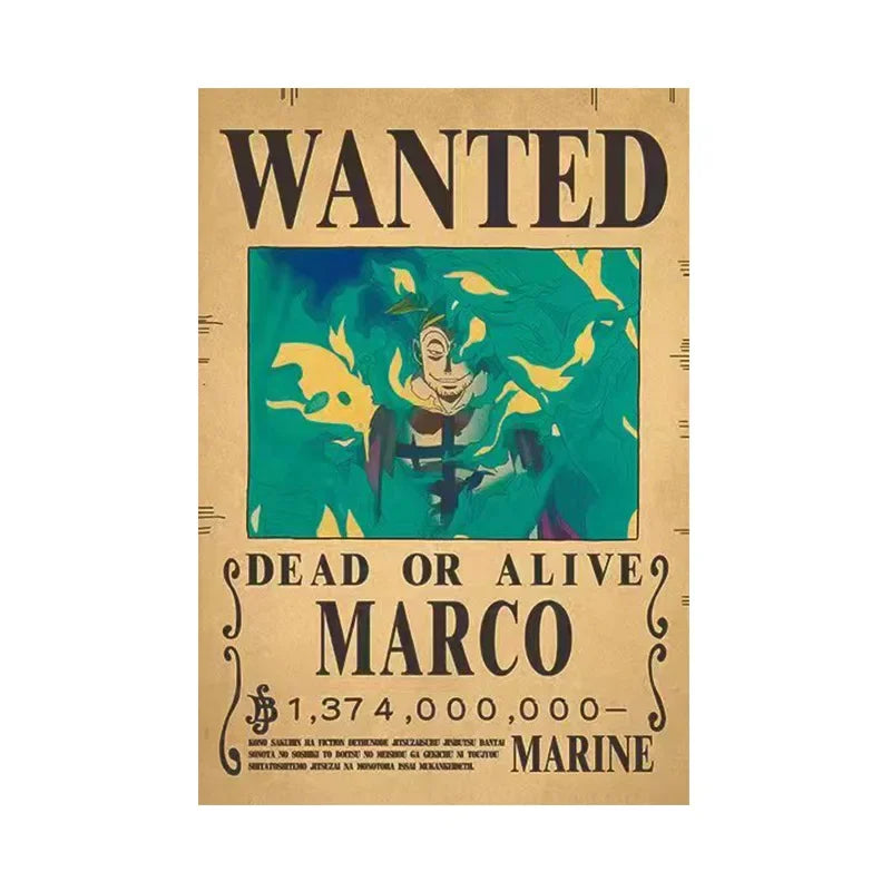 One Piece Anime Bounty Wanted Posters Room Decor