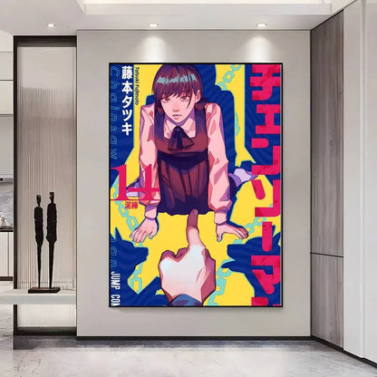 Chainsaw Man Poster Vintage Anime Wall Art v2