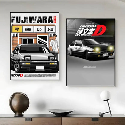 80s Initial D AE86 Posters
