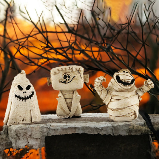 Mini Resin Halloween Figurines Pumpkin, Ghost & Spooky Collectibles