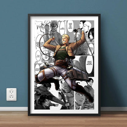 Black and White Attack on Titan Manga Poster