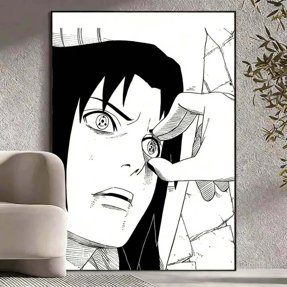 Black and White Naruto Manga Poster