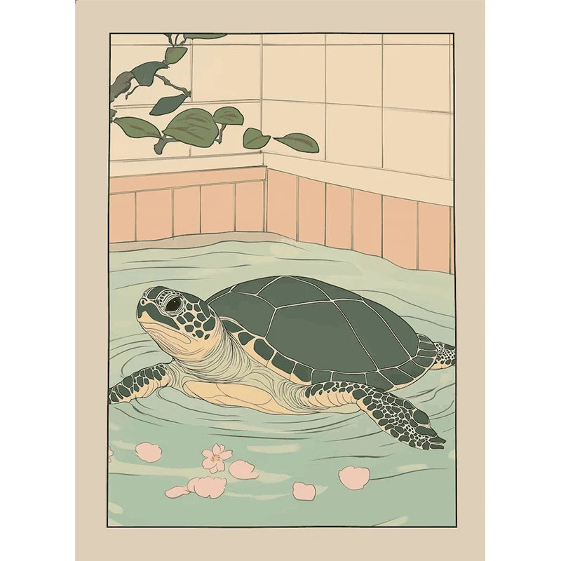 Animals Art Poster in Bathtub Bathroom Decoration