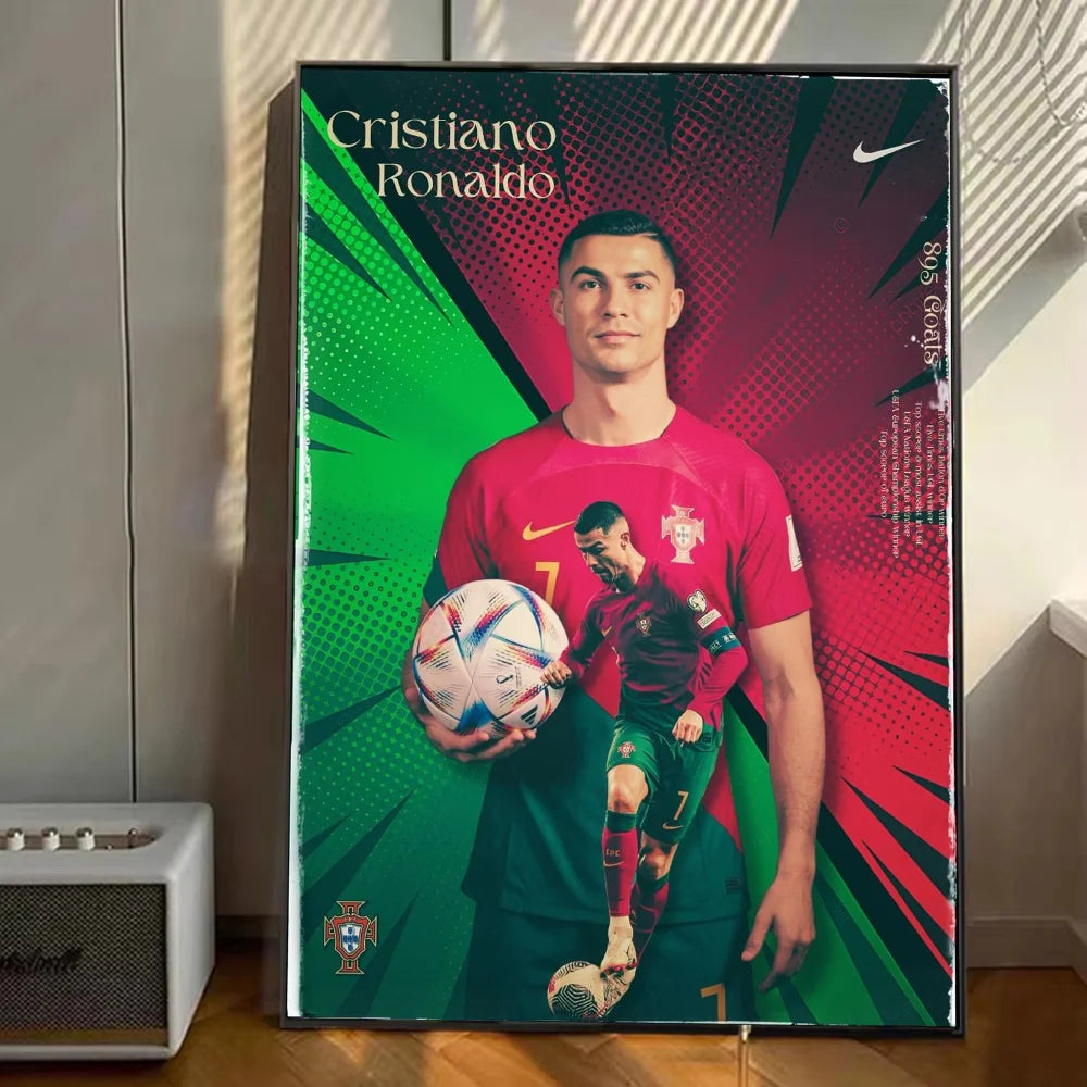 Portugal Football Star CR7 Poster Stickers Art Wall