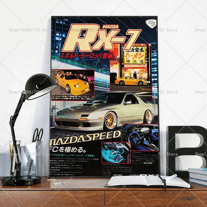Vintage Japanese Racing Car Posters