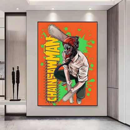 Chainsaw Man Poster Vintage Anime Wall Art v2