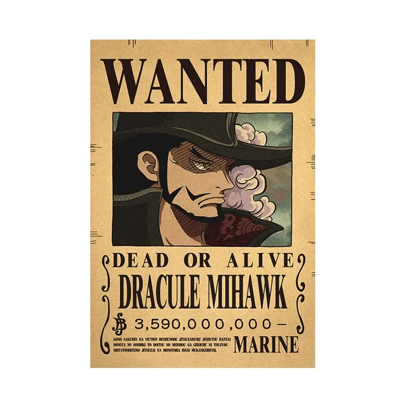 One Piece Anime Bounty Wanted Posters Room Decor