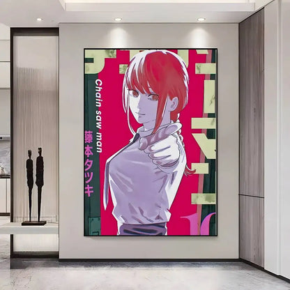Chainsaw Man Poster Vintage Anime Wall Art v2