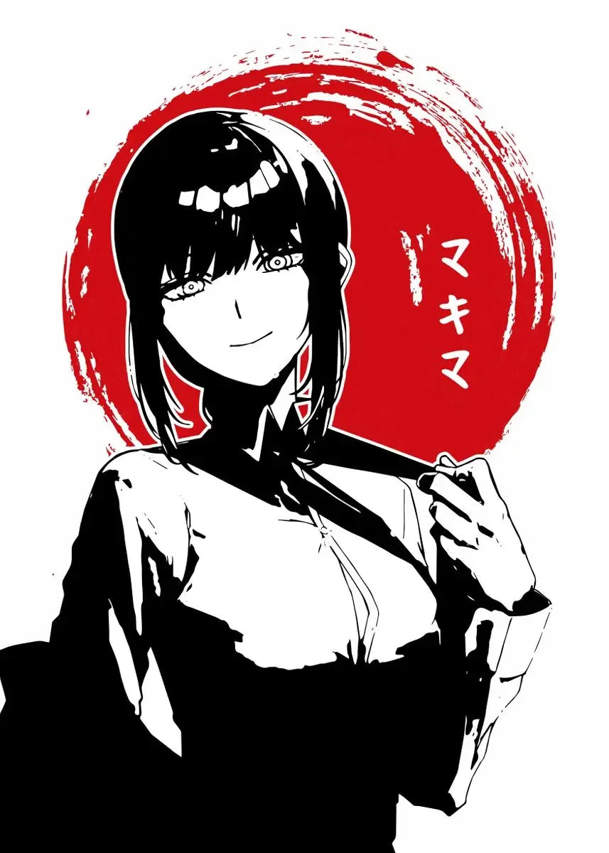 Makima Chainsaw Man Retro Canvas Poster