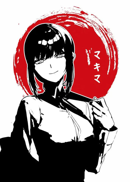 Makima Chainsaw Man Retro Canvas Poster