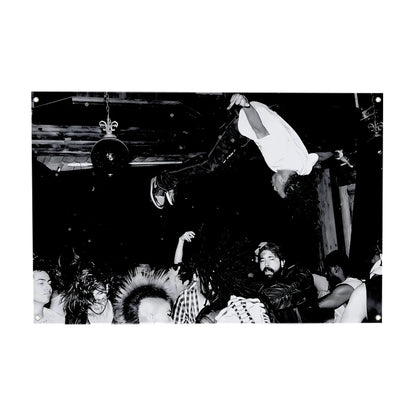 Playboi Carti Concert Dive Tapestry Black and White