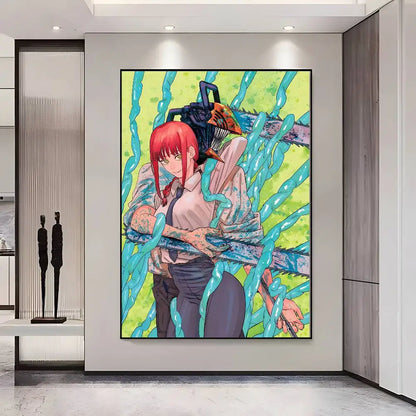 Chainsaw Man Poster Vintage Anime Wall Art v2