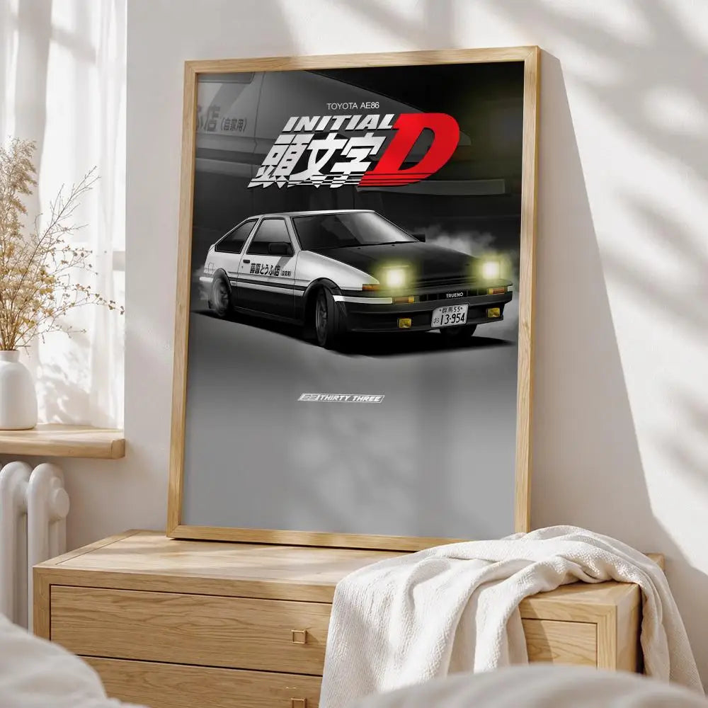 Retro AE86 Racing Posters