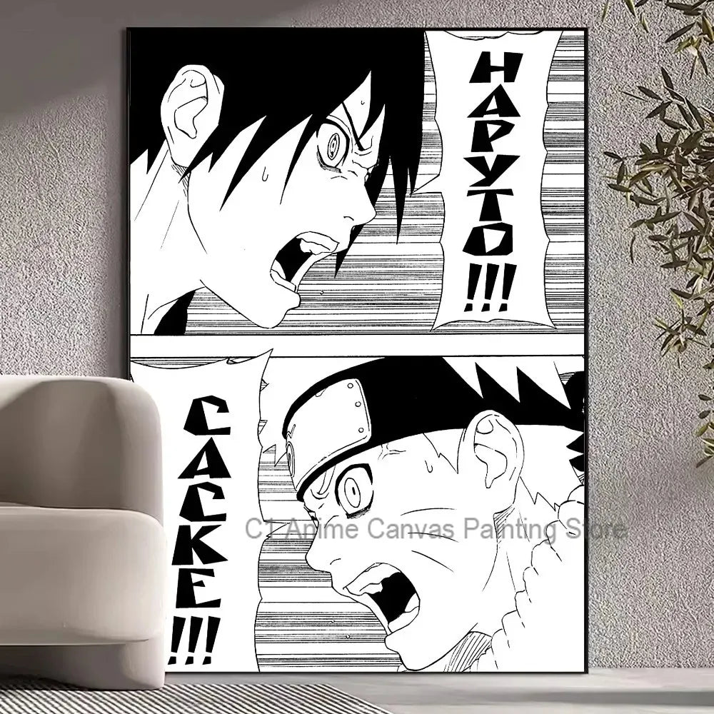 Black and White Naruto Canvas Posters